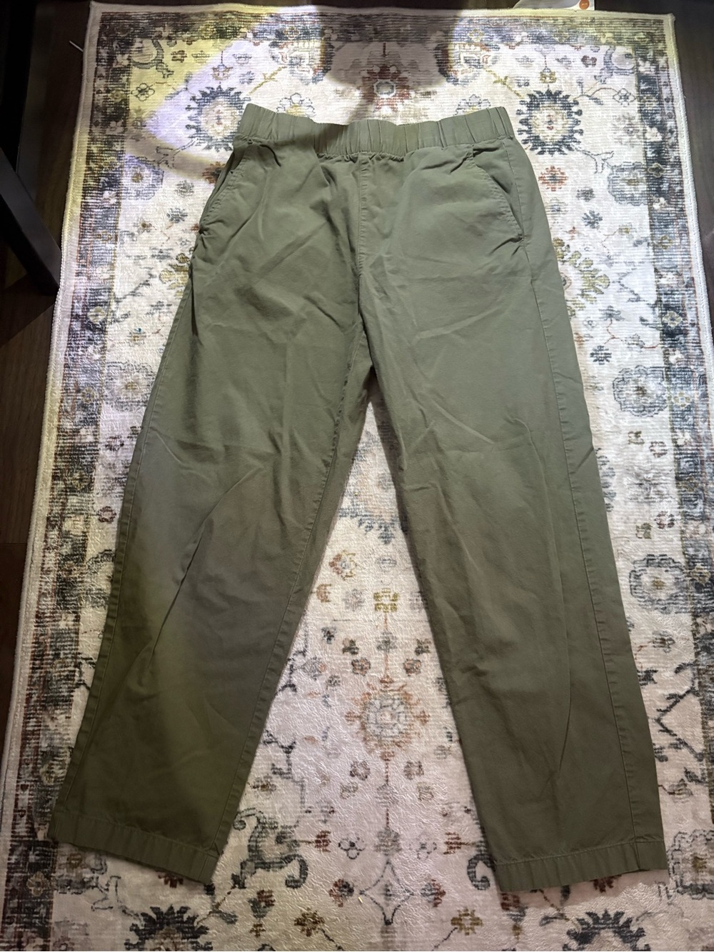 UNIQLO , Olive Green — Small Stretch Easy Ankle Pants
